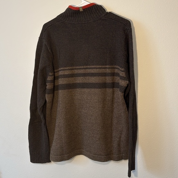 Columbia Brown Quarter Zip Ramie Blend Sweater Men’s Size Large - Picture 6 of 6